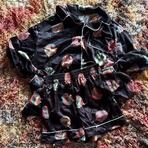 Colorful Balloon Print Pajama Set